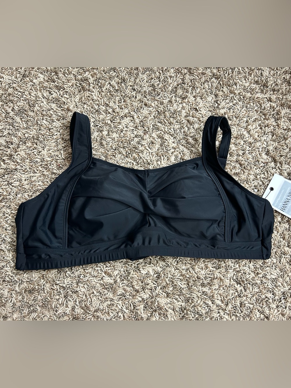 Hanna Nikole Black Bikini Swim Top Sz 20W NWT